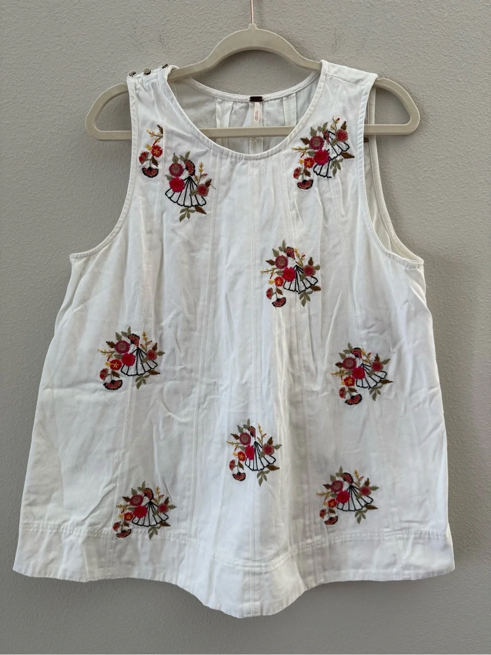 Free People Strada Embroidered Two-Piece Tank & Short Set XL - Picture 3 of 13